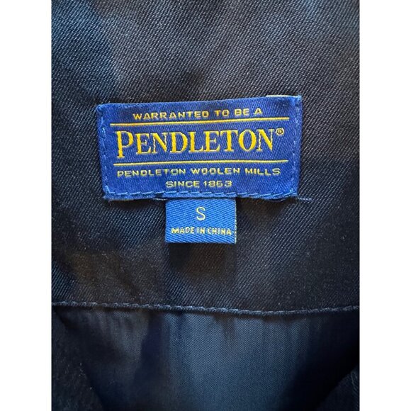 Pendleton Vest Women Small Navy Blue Quilted Full Zip‎ Outdoor Outerwear Preppy - Picture 9 of 12
